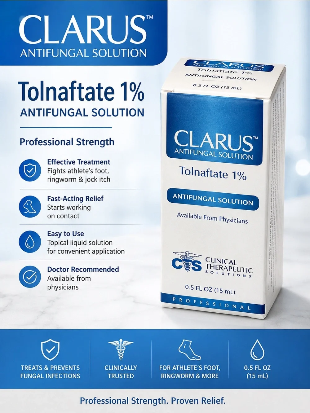 Tolnaftate 1% Antifungal Solution — White & Blue